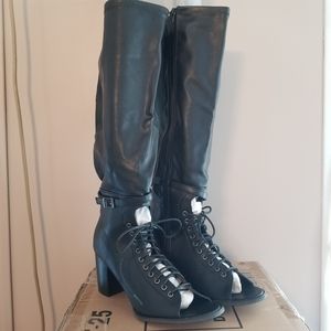 Torrid Lace-up Peeptoe Kneehigh Boots